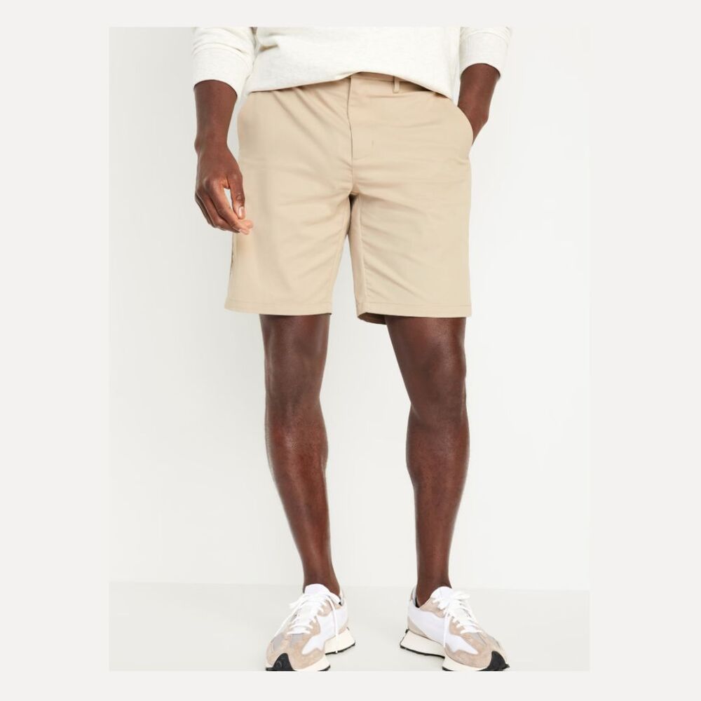 Old Navy Shorts Men's Sz 32 Gray Mini Stripe Chino Ultimate Slim 10" Inseam‎ NWT